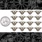 Antiqued Brass Slightly Larger Simple Scrolled Three Ring Connectors - Set of Twelve - AB-3C26